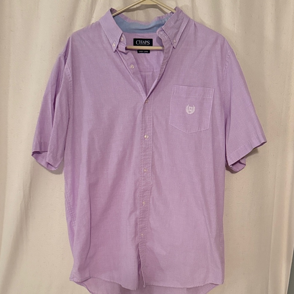 Chaps Lavender Casual Button Down Shirt